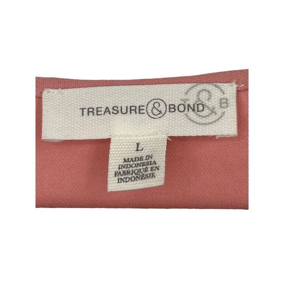 Treasure & Bond dress maxi tee sheath short sleeve peach size Large L - Picture 3 of 4